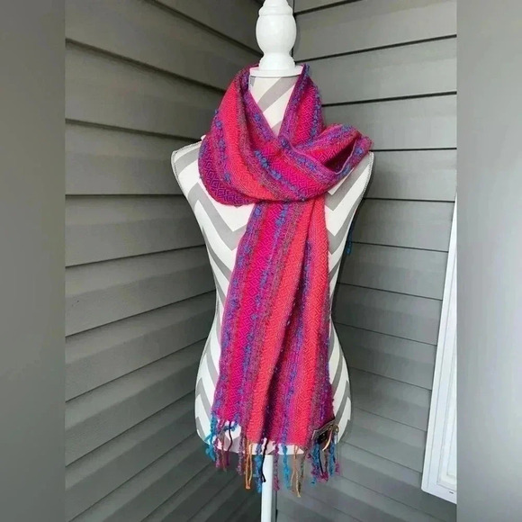 PERUVIAN LINK MULTICOLOR BOUCLE BABY ALPACA SCARF - Picture 2 of 6